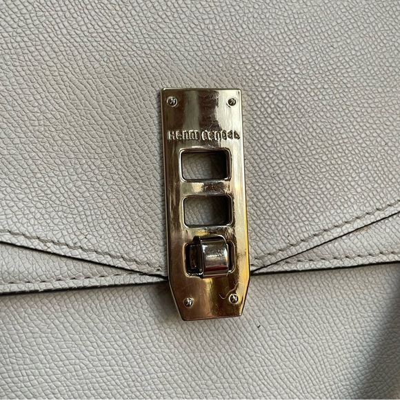 Henri Bendel Large Ivory Uptown Satchel with Gold Tone Hardware & Long Strap - Picture 12 of 13